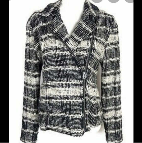 NWT Lucky Brand Harper Sweater Tweed Moto Jacket - Picture 2 of 10